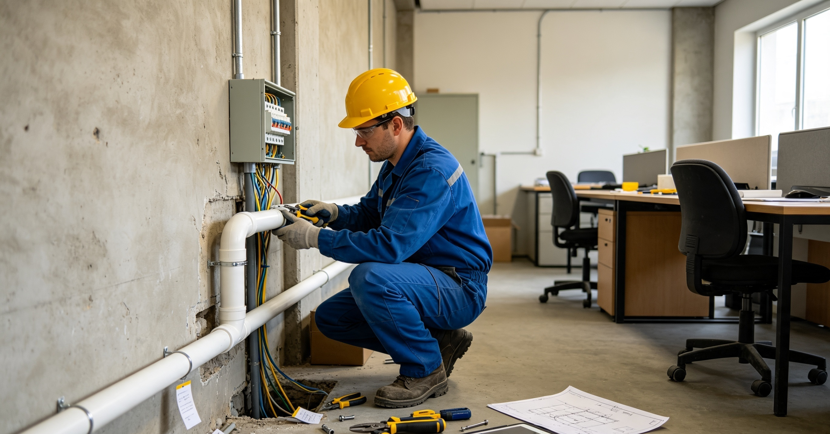 Obra civil de canalización para instalación de seguridad electrónica